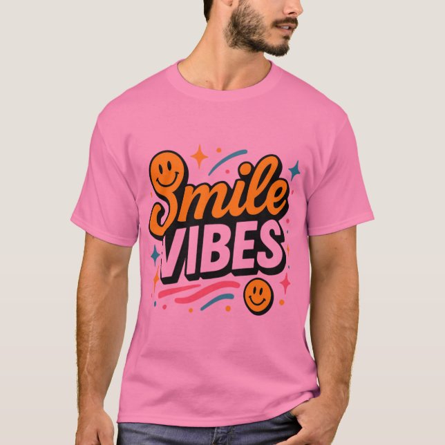 T-shirt Conception de sourire rétro Smile Vibes (Devant)