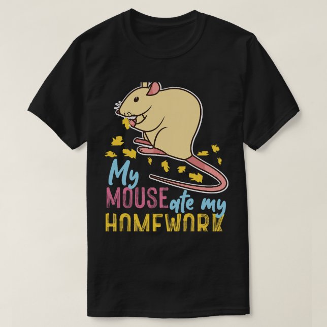 T-shirt Conception de souris et souris pour les écoliers (Design devant)