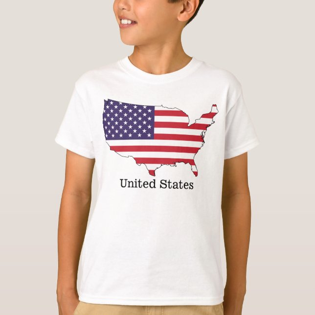 T-shirt Conception de souvenir de drapeau et de carte des  (Devant)