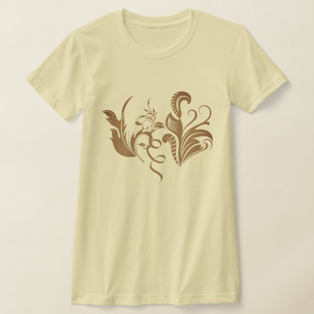 T-shirt Conception de spirale botanique ornée et complexe  (Poser)