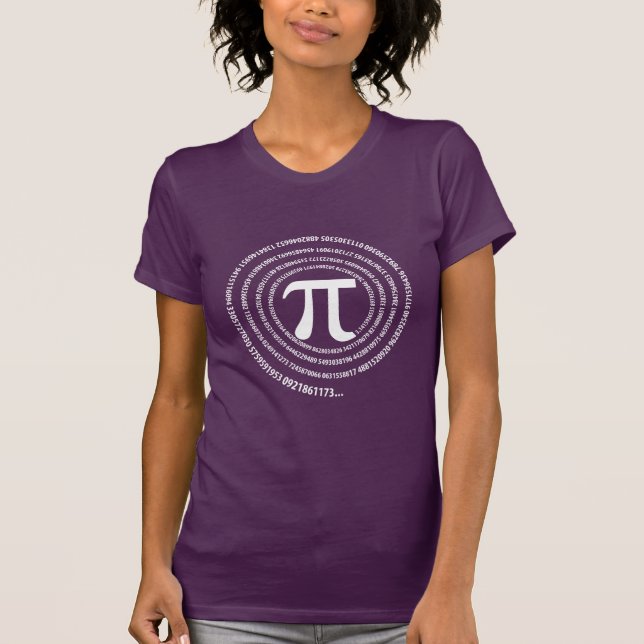 T-shirt Conception de spirale d'ordre de signe de pi (Devant)