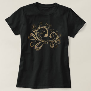 T-shirt Conception de spirale florale ornée et fleurie com