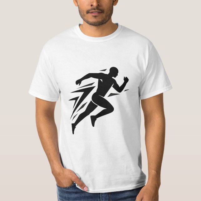 T-shirt Conception de sport athlétique silhouette de coure (Devant)