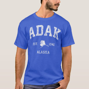 T-shirt Conception de sport athlétique vintage Adak Alaska