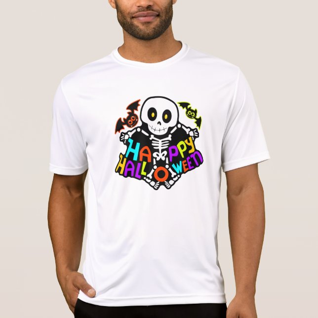 T-shirt Conception de squelette et de chauves-souris fanta (Devant)