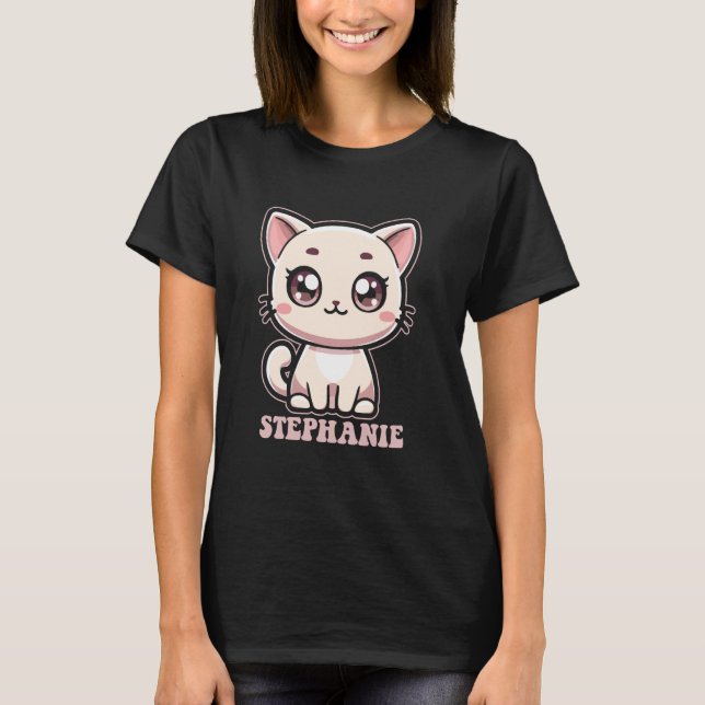 T-shirt Conception de Stephanie Kitty Chat Mignon pour Fil (Devant)