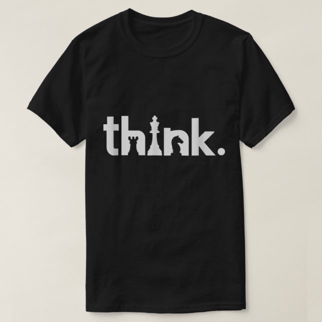 T-shirt Conception de stratégie d'échecs Think (Design devant)