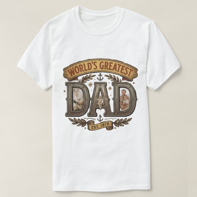T-shirt Conception de style rétro pour le plus grand papa  (Design devant)