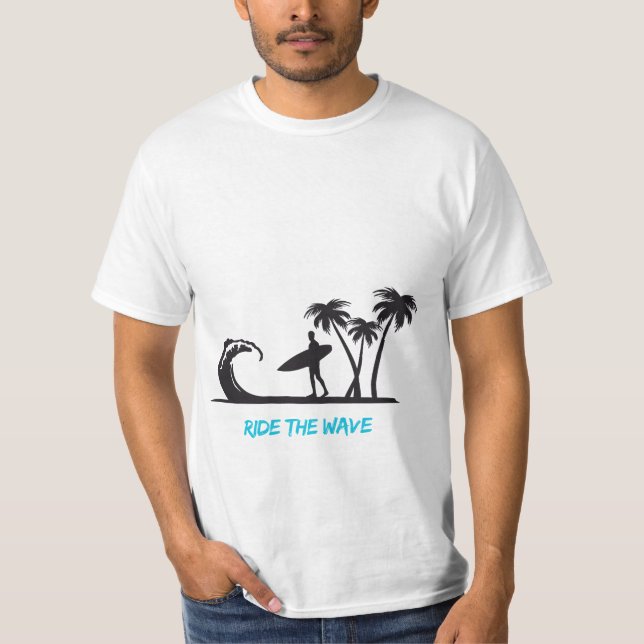 T-shirt Conception de surf Ride the Wave (Devant)