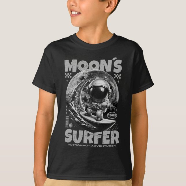 T-shirt Conception de surfeur astronaute, surf lunaire esp (Devant)
