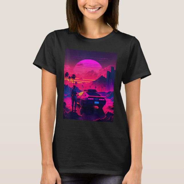T-shirt Conception de Synthwave Retrowave pour la musique  (Devant)