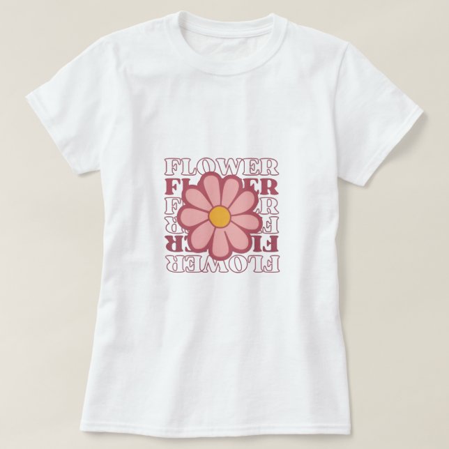 T-shirt conception de t shirt fleur fille (Design devant)