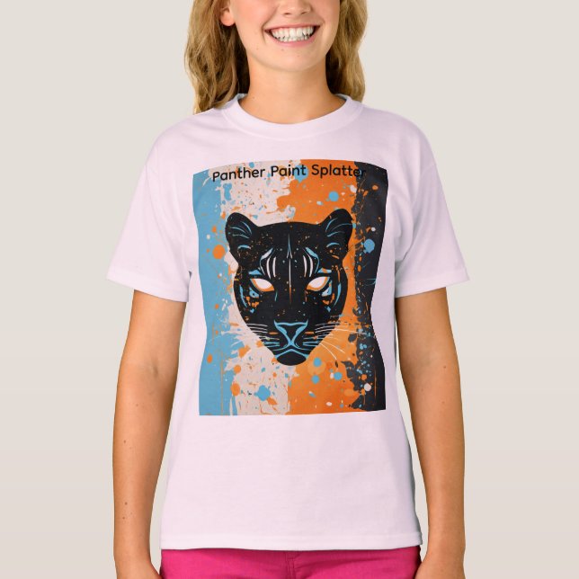 T-shirt Conception de taches de peinture de panthère futur (Devant)