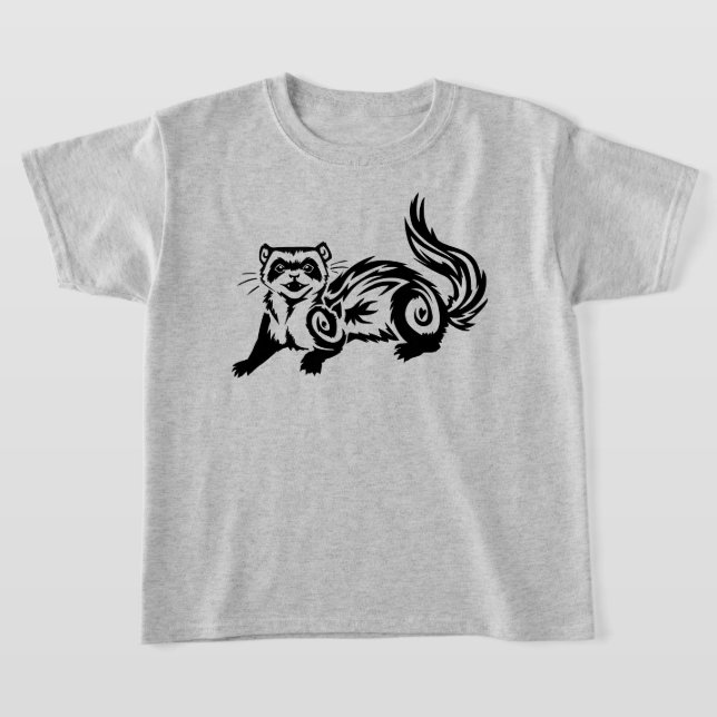 T-shirt Conception de tatouage de Ferret Tribal (Poser)