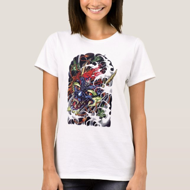 T-shirt Conception de tatouage Oni & Maple (Devant)