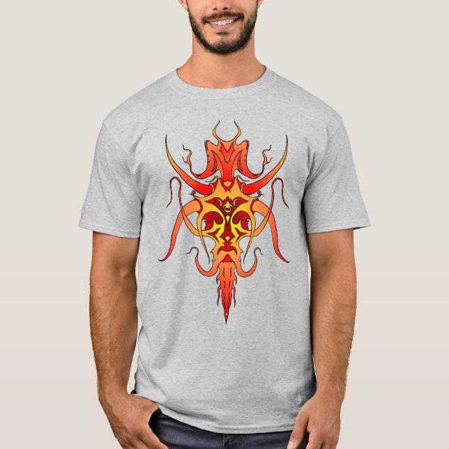 T-shirt Conception de tatouage tribal Demon (Devant)