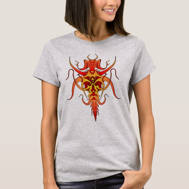 T-shirt Conception de tatouage tribal Demon (Devant)