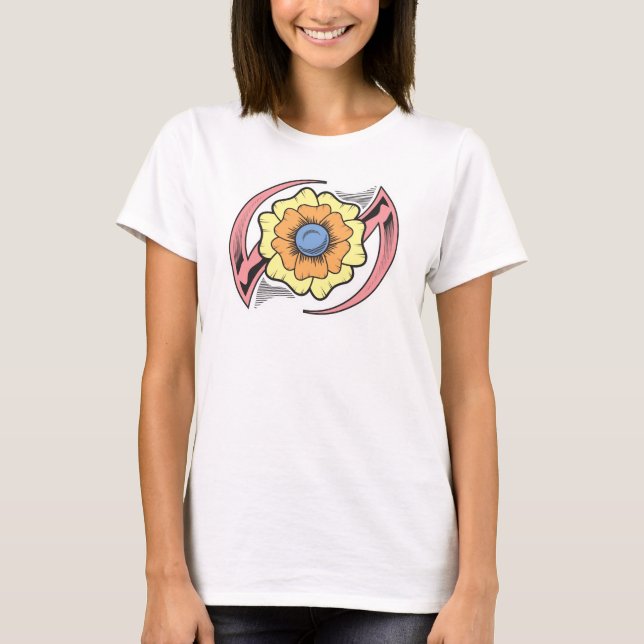 T-shirt Conception de tatouage Tribal Fleur (Devant)