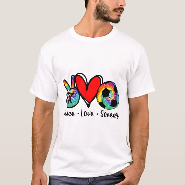 T-shirt Conception de teinture Tie de football de l'amour  (Devant)