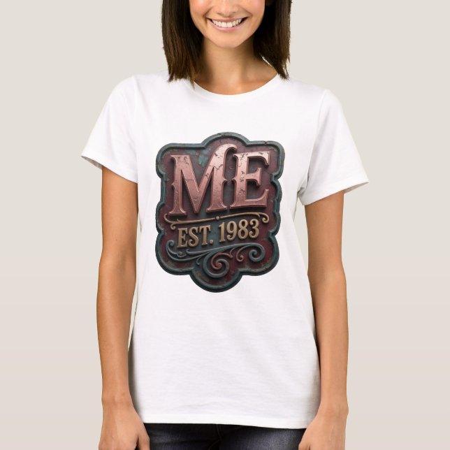 T-shirt Conception de Tendance Or ME EST 1983 (Devant)