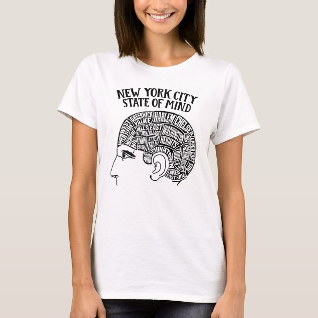 T-shirt Conception de tête de cerveau de New York (Devant)