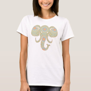 T-shirt Conception de tête d'éléphant de mandala