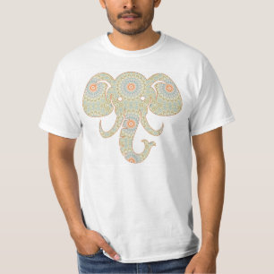 T-shirt Conception de tête d'éléphant de mandala