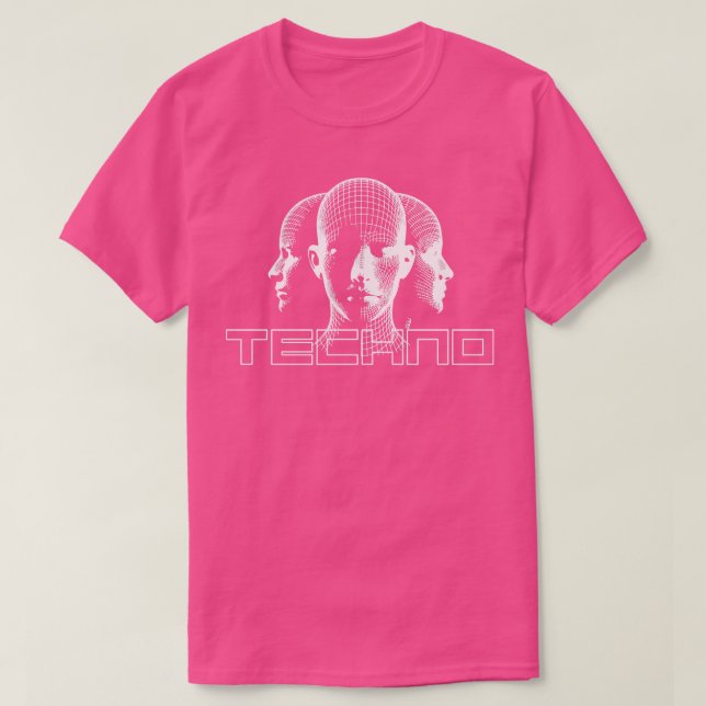 T-shirt conception de têtes techno (Design devant)