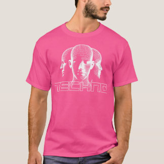 T-shirt conception de têtes techno