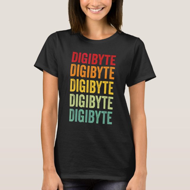 T-shirt Conception de texte arc-en-ciel Crypto Digibyte (Devant)