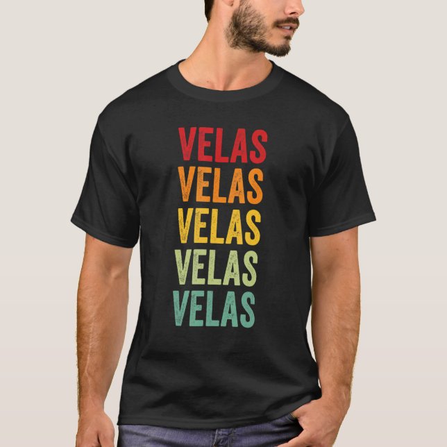 T-shirt Conception de texte arc-en-ciel crypto Velas (Devant)
