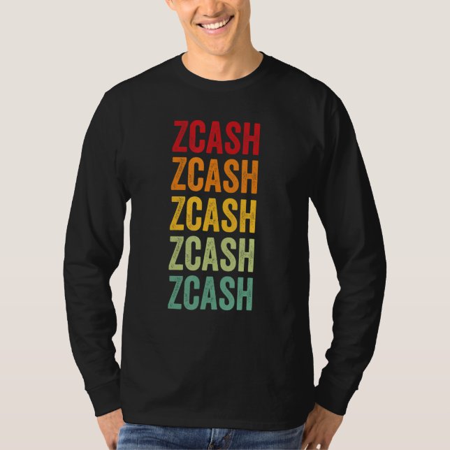 T-shirt Conception de texte arc-en-ciel Crypto Zcash (Devant)