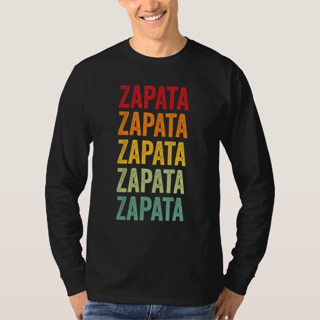 T-shirt Conception de texte arc-en-ciel du comté de Zapata (Devant)