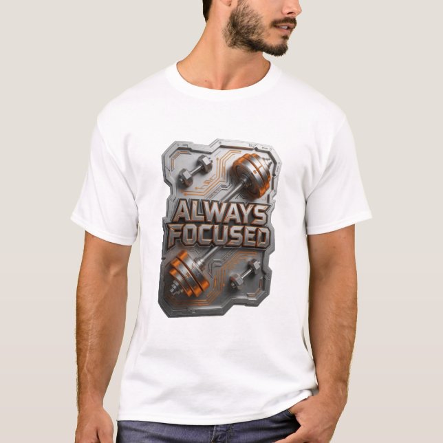 T-shirt Conception de texte argenté propre TOUJOURS CONCEN (Devant)