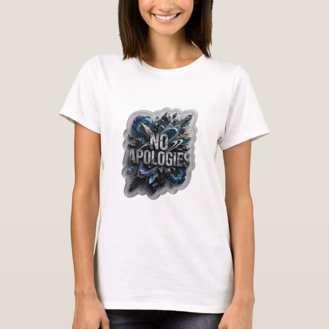T-shirt Conception de texte argentée accrocheuse SANS EXCU (Devant)