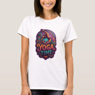 T-shirt Conception de texte artistique violet YOGA TIME