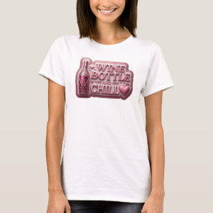 T-shirt Conception de texte BOUTEILLE DE VIN Rose EDGE ET
