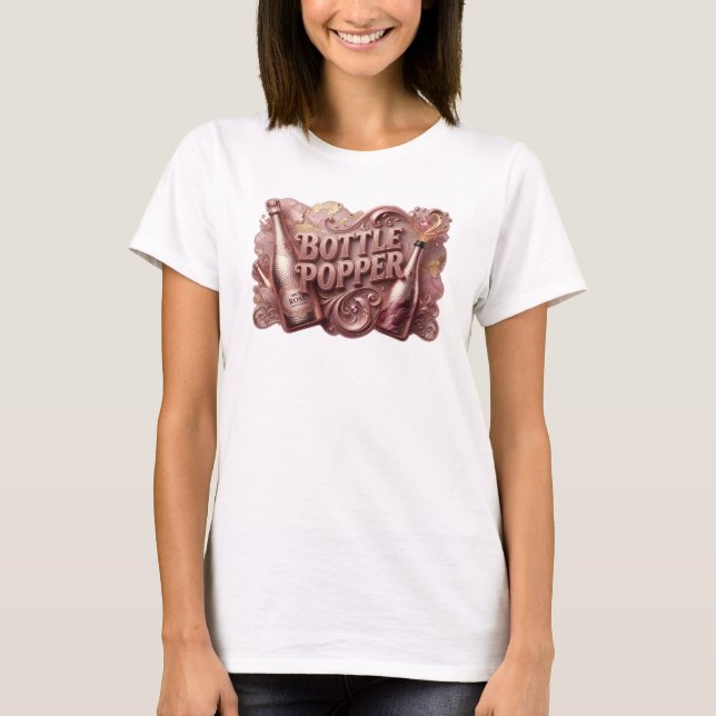 T-shirt Conception de texte BOUTEILLE POPPER Rouge Élégant (Devant)