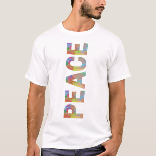 T-shirt Conception de texte couleur verticale de paix