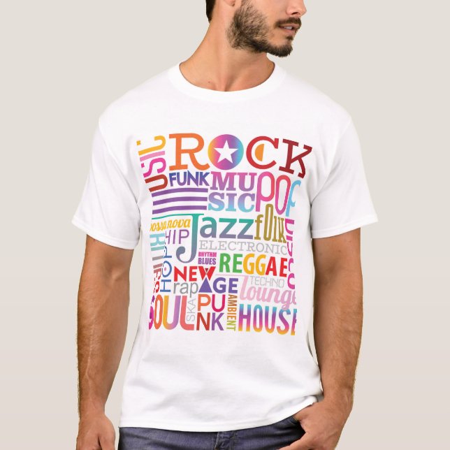 T-shirt Conception de texte de musique (Devant)