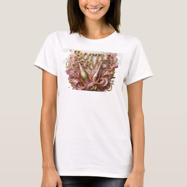 T-shirt Conception de texte de SERVICE DE BOUTEILLE rouge  (Devant)