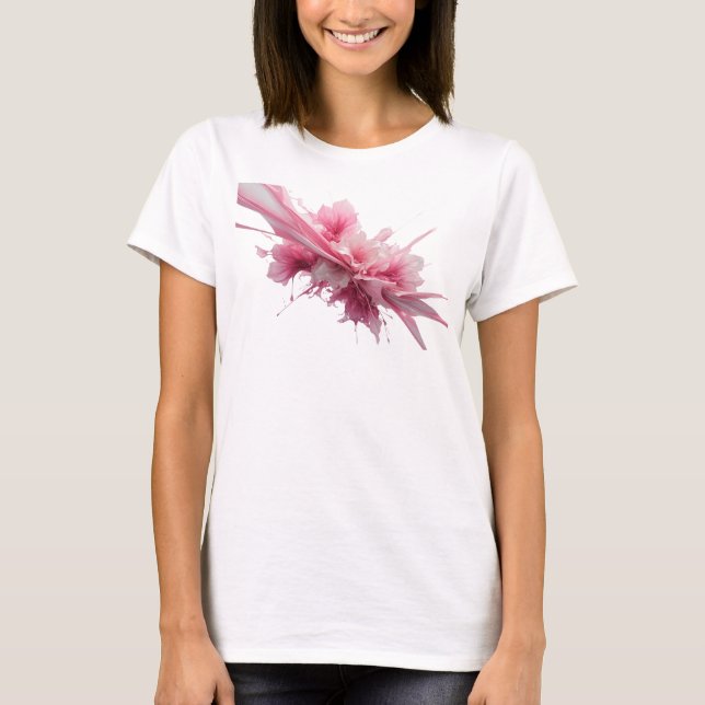T-shirt Conception de texte ÉCLABOUSSURE DE PEINTURE ROSE  (Devant)