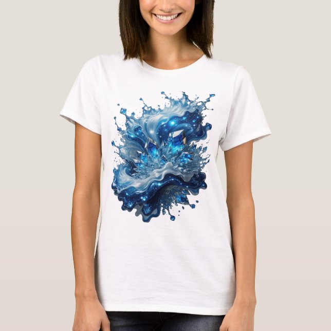 T-shirt Conception de texte ELEMENT EAU Argent Clair (Devant)