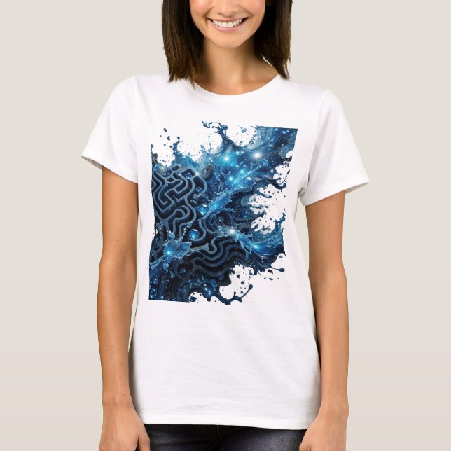 T-shirt Conception de texte Esprit d'Eau Bleue Argentée Sp (Devant)