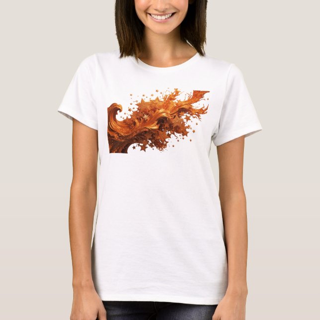 T-shirt Conception de texte ÉTOILES D'OR Rouge Clair (Devant)