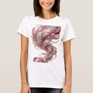 T-shirt Conception de texte FANTASY FEATHERS Or Frais