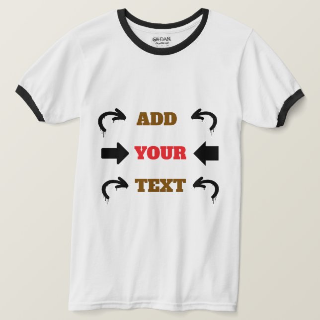 T-shirt Conception de texte graphique rouge marron noir (Design devant)