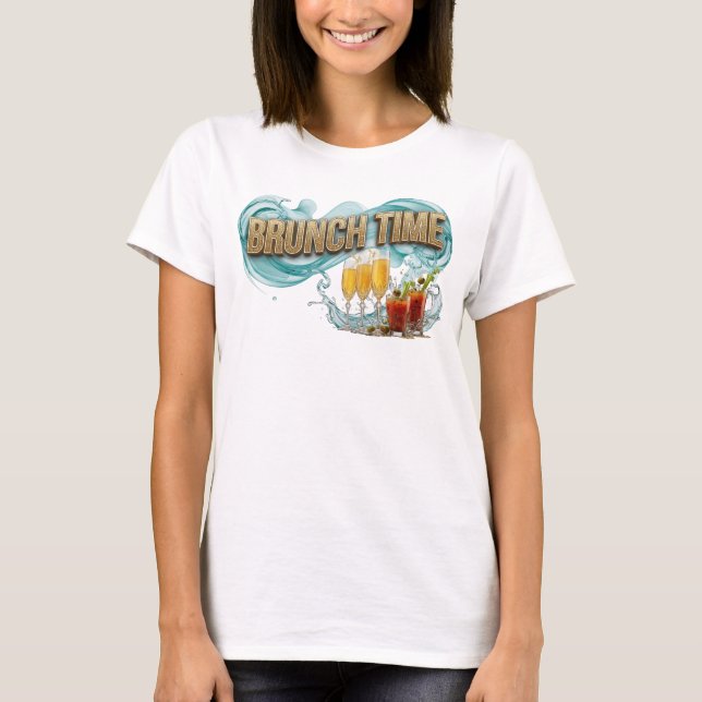 T-shirt Conception de texte HEURE DU BRUNCH Orange ludique (Devant)