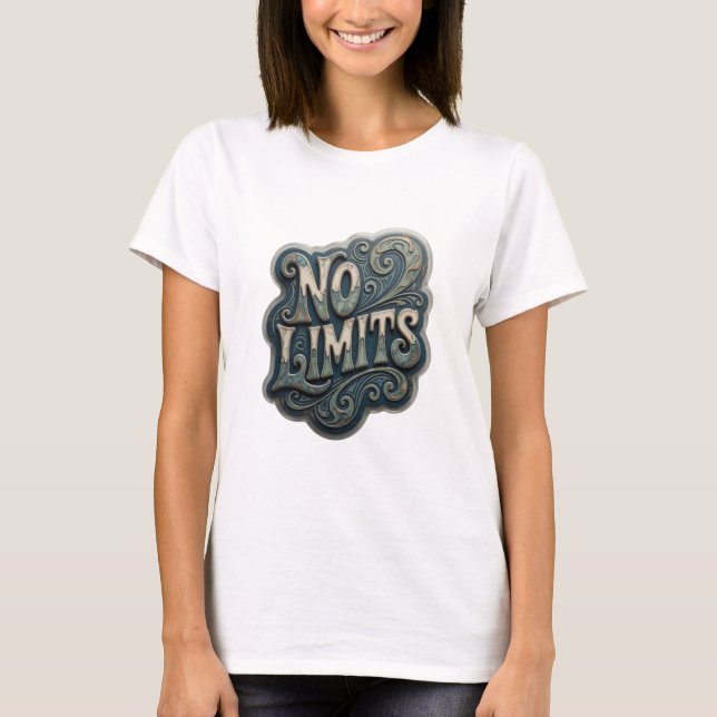 T-shirt Conception de texte Iconique Argent SANS LIMITES (Devant)