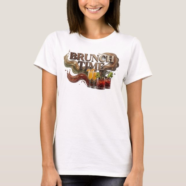 T-shirt Conception de texte iconique BRUNCH TIME orange (Devant)